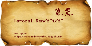 Marozsi Renátó névjegykártya